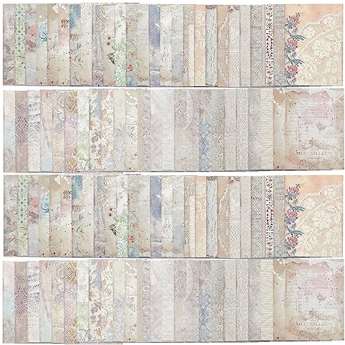 GORGECRAFT 100 Blatt 50 Stile Spitze Dekoratives Bastelpapier 14x10cm Vintage Blumen Muster Papier Scrapbook Papierblock Für DIY Origami Kartenherstellung Scrapbooking Fotorahmen Album Dekor von GORGECRAFT