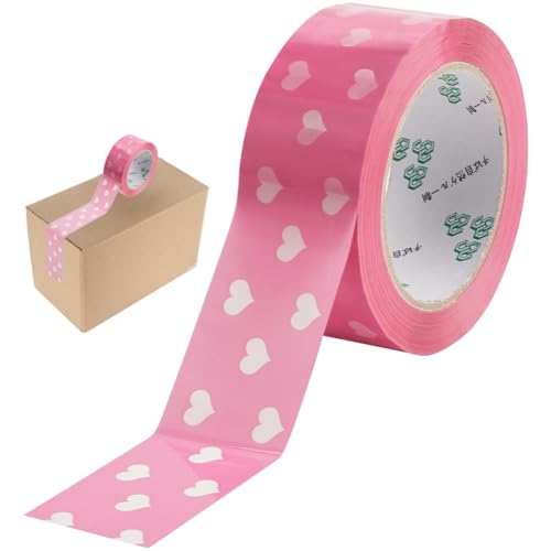 GORGECRAFT 100 Yards X 45mm Designer Paketband Niedlich Herz Bunt Bedruckt Versandband Pink Wasserfest Geschenkband Für Zuhause Büro Verpacken Reparieren Kunsthandwerk Scrapbooking Geschenke von GORGECRAFT