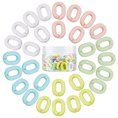 GORGECRAFT 100Pcs Acryl Kettenglieder Opaque Assorted Color Linking Rings Quick Link Connectors Für Brillen Taschen Ohrring Halskette Schmuck DIY Craft Making von GORGECRAFT