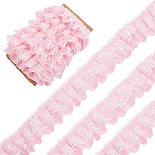 GORGECRAFT 10M Doppellagiger Plissierter Chiffon-Spitzenbesatz 5cm Breit Rosa 3-Lagiger Geraffter Rüschenbesatz Tüllbesatz Stoffband Für Heimwerker Nähen Basteln Kostümverzierungen GORGECRAFT 10M Doppellagiger Plissierter Chiffon-Spitzenbesatz 5cm Breit Rosa 3-Lagiger Geraffter Rüschenbesatz Tüllbesatz Stoffband Für Heimwerker Nähen Basteln Kostümverzierungen von GORGECRAFT