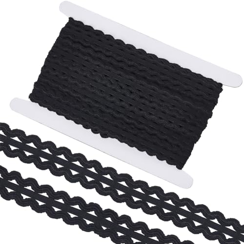 GORGECRAFT 10M RIC Rac Trim Ribbon 20mm Breit Zweireihig Wellenförmig Zum Nähen Biegefransenbesatz Schwarz Rick Rack Elastisch Gewebter Geflochtener Stoff Spitzenverzierung DIY Bekleidungszubehör GORGECRAFT 10M RIC Rac Trim Ribbon 20mm Breit Zweireihig Wellenförmig Zum Nähen Biegefransenbesatz Schwarz Rick Rack Elastisch Gewebter Geflochtener Stoff Spitzenverzierung DIY Bekleidungszubehör von GORGECRAFT
