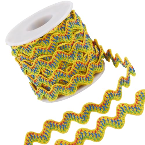 GORGECRAFT 10Yds RIC Rac Trim Ribbon Yellow Wave Nähen Biegefransenbesatz 15mm Breit Zöpfe Kordeln Verzierungen Für Die Blumenherstellung Hochzeit Party Spitzenband Basteln Kissen GORGECRAFT 10Yds RIC Rac Trim Ribbon Yellow Wave Nähen Biegefransenbesatz 15mm Breit Zöpfe Kordeln Verzierungen Für Die Blumenherstellung Hochzeit Party Spitzenband Basteln Kissen von GORGECRAFT