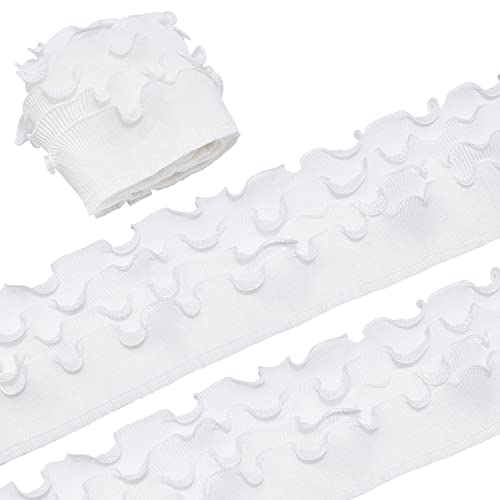 GORGECRAFT 11 cm Breiter 4-Lagiger Elastischer Plissierter Chiffon-Spitze Weißer Rüschenbesatz Geraffter Bandkanten-Besatzstoff Für Hochzeit Party Kleid Stoff Bestickte Applikationen Verzierungen GORGECRAFT 11 cm Breiter 4-Lagiger Elastischer Plissierter Chiffon-Spitze Weißer Rüschenbesatz Geraffter Bandkanten-Besatzstoff Für Hochzeit Party Kleid Stoff Bestickte Applikationen Verzierungen von GORGECRAFT