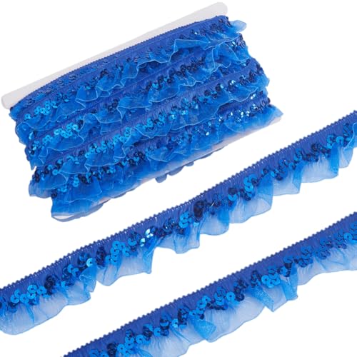 GORGECRAFT 11 m 3cm Organza Spitzenbesatz Mit Pailletten Elastisches Plissee Stoffband Königsblau Gerafftes Netz Dehnbar Gerüschte Fransenapplikation Zum Nähen Geschenkpakete Verpacken Stoffbasteln GORGECRAFT 11 m 3cm Organza Spitzenbesatz Mit Pailletten Elastisches Plissee Stoffband Königsblau Gerafftes Netz Dehnbar Gerüschte Fransenapplikation Zum Nähen Geschenkpakete Verpacken Stoffbasteln von GORGECRAFT
