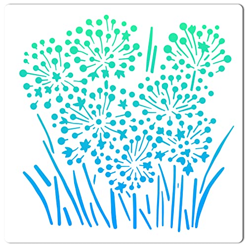 GORGECRAFT 11.8x11.8 ausgehöhlte Blumen-Malschablonen Große Gras-Schablone Wiederverwendbar Frühlingsgarten-Blumen-Schablonen DIY-Zeichnung Pflanzen Blumenvorlagen Zum Malen Auf Holzböden Möbel von GORGECRAFT