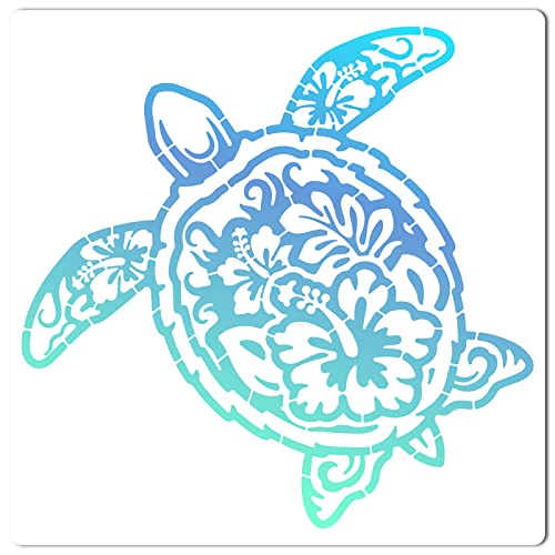 GORGECRAFT 11.8x11.8 ausgehöhlte Meeresschildkröten-Schablone Ozean-Tier-Malschablonen Wiederverwendbar Große Sommer-DIY-Zeichenvorlagen Zum Malen Auf Holzböden Möbeln Schränken Wandpapier Leinwand von GORGECRAFT