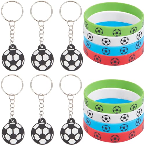 GORGECRAFT 12 Fußball Schlüsselanhänger 24 Silikonarmbänder Gummiarmbänder Fußball Schlüsselringe Partygeschenke Schlüsselanhänger Für Frauen Und Männer Inspirierende Themen Taschendekorationen Auszei GORGECRAFT 12 Fußball Schlüsselanhänger 24 Silikonarmbänder Gummiarmbänder Fußball Schlüsselringe Partygeschenke Schlüsselanhänger Für Frauen Und Männer Inspirierende Themen Taschendekorationen Auszei von GORGECRAFT