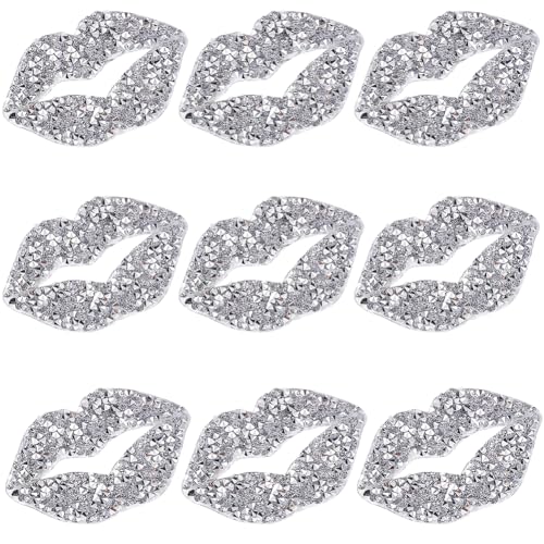 GORGECRAFT 12 Stück Kusslippen Aufnäher Zum Aufbügeln Strass Aufkleber Kristall Hotfix Transfer Aufkleber Dekorative Bling Applikation Für T Shirt Kleidung Jacke Hut Tasche Valentinstag DIY Bestickte von GORGECRAFT