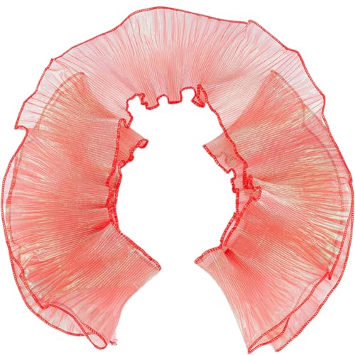 GORGECRAFT 12 cm roter Organza-Spitzenstoff mit Rüschen, Retro-Rüschen, plissiert, Chiffonbesatz, Polyester-Bordüre, Spitzenstoff für Heimwerker, Hochzeitskleid, Handwerk, Heimdekoration GORGECRAFT 12 cm roter Organza-Spitzenstoff mit Rüschen, Retro-Rüschen, plissiert, Chiffonbesatz, Polyester-Bordüre, Spitzenstoff für Heimwerker, Hochzeitskleid, Handwerk, Heimdekoration von GORGECRAFT