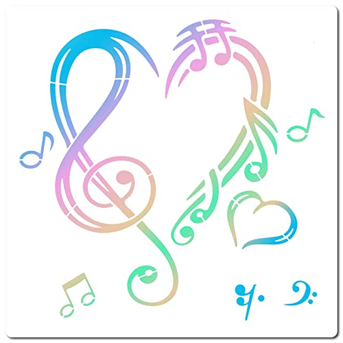 GORGECRAFT 12" x 12" Musiknoten-Schablonen Herz-Vorlagen Kunststoff Zeichnung Malschablonen Vorlagen Zum Malen Auf Scrapbook-Karte Holz Boden Wand Stoff Fliesen Leinwand Handwerk Heimdekoration GORGECRAFT 12" x 12" Musiknoten-Schablonen Herz-Vorlagen Kunststoff Zeichnung Malschablonen Vorlagen Zum Malen Auf Scrapbook-Karte Holz Boden Wand Stoff Fliesen Leinwand Handwerk Heimdekoration von GORGECRAFT