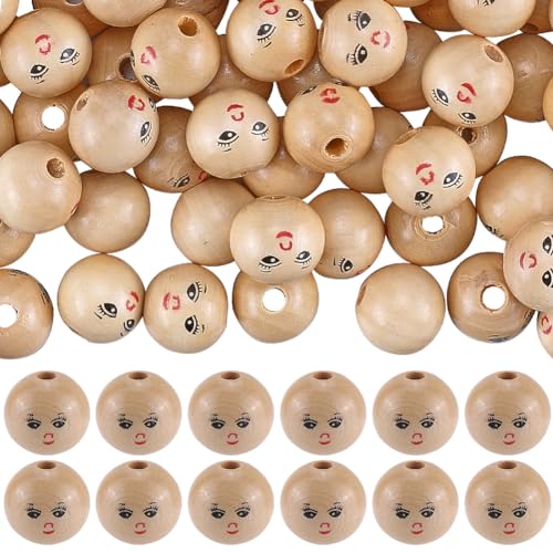GORGECRAFT 120 Stück 18mm Abstandshalter Lose Holzperlen Natürliches Großes Lächelngesicht Runde Holzperlen Mit Lächelngesicht Puppenkopfperlen 4mm Großes Loch DIY Bastelarbeit Für Schmuck Armbänder GORGECRAFT 120 Stück 18mm Abstandshalter Lose Holzperlen Natürliches Großes Lächelngesicht Runde Holzperlen Mit Lächelngesicht Puppenkopfperlen 4mm Großes Loch DIY Bastelarbeit Für Schmuck Armbänder von GORGECRAFT