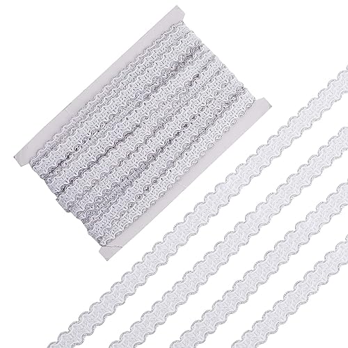 GORGECRAFT 12m Gewebte Französische Gimpe 15mm Breit Silberne Gimpe Borte Gewelltes Polyester-Spitzenband Metallkante Polsterstoff Fransenbesatz Für Kostüme Heimwerker Basteln Nähen Vorhangdekoration GORGECRAFT 12m Gewebte Französische Gimpe 15mm Breit Silberne Gimpe Borte Gewelltes Polyester-Spitzenband Metallkante Polsterstoff Fransenbesatz Für Kostüme Heimwerker Basteln Nähen Vorhangdekoration von GORGECRAFT