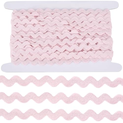 GORGECRAFT 13.7 m 12mm Wollgarn Zickzack Besatz Zum Nähen Hellrosa Zickzack Zickzack Spitzenwellenband Zickzack Wellenbiege Spitzenbesatz S Förmiger Flechtstoff Für Heimwerker Basteln Weihnachten Hoch von GORGECRAFT