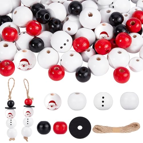 GORGECRAFT 140St Weihnachten Holzperlen Set Schneemann Holzperlen Weiß Schwarz Rot Runde Scheibe Bastelperlen Mit Hanfseil Für DIY Basteln Schmuck Girlanden Erntedankfest Weihnachten Hängeverzierung GORGECRAFT 140St Weihnachten Holzperlen Set Schneemann Holzperlen Weiß Schwarz Rot Runde Scheibe Bastelperlen Mit Hanfseil Für DIY Basteln Schmuck Girlanden Erntedankfest Weihnachten Hängeverzierung von GORGECRAFT