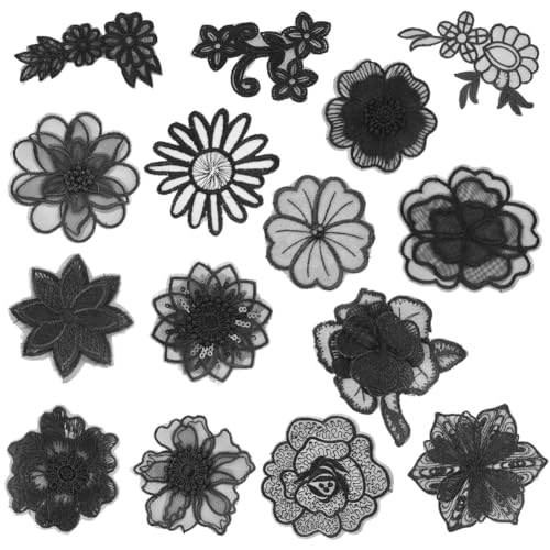 GORGECRAFT 15 Stil Organza-Blumen-Spitzen-Applikation 3D-Blumenstickerei Zum Aufnähen Spitzenstoff Für Hochzeit Brautkleid Nähen Basteln DIY Kleidung Reparatur Dekor Haarschmuck Schwarz GORGECRAFT 15 Stil Organza-Blumen-Spitzen-Applikation 3D-Blumenstickerei Zum Aufnähen Spitzenstoff Für Hochzeit Brautkleid Nähen Basteln DIY Kleidung Reparatur Dekor Haarschmuck Schwarz von GORGECRAFT