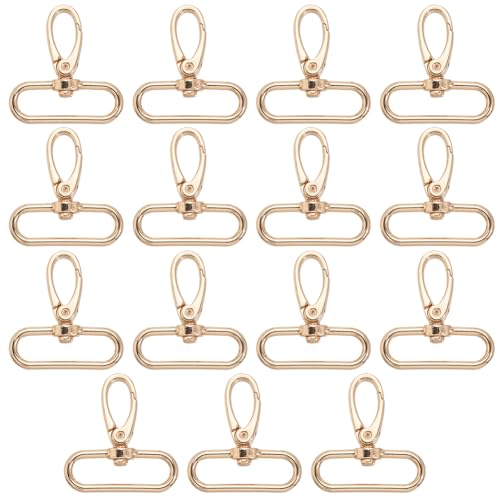 GORGECRAFT 15 Stück goldfarbene Karabinerhaken mit Drehgelenk, 4,3 cm, Metalllegierung, strapazierfähig, ovaler Ring, Push-Tor, Trigger, Hardware, Schlüsselband, Karabiner, Haken für Geldbörse, Tasche GORGECRAFT 15 Stück goldfarbene Karabinerhaken mit Drehgelenk, 4,3 cm, Metalllegierung, strapazierfähig, ovaler Ring, Push-Tor, Trigger, Hardware, Schlüsselband, Karabiner, Haken für Geldbörse, Tasche von GORGECRAFT