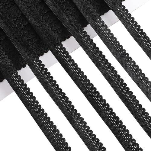 GORGECRAFT 15 Yards Elastische Spitzenborte 12mm Breit Schwarz Stretch-Kante Dessous-Besatz Gurtband Gehäkelte Spitze Kordelband Zum Selbernähen Basteln Kleidungsstück Halsband Geschenkverpackungs GORGECRAFT 15 Yards Elastische Spitzenborte 12mm Breit Schwarz Stretch-Kante Dessous-Besatz Gurtband Gehäkelte Spitze Kordelband Zum Selbernähen Basteln Kleidungsstück Halsband Geschenkverpackungs von GORGECRAFT