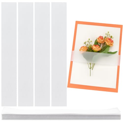 GORGECRAFT 160Stk Bauchbänder Aus Pergamentpapier Bauchband Aus Papier Durchscheinende Einladung Durchscheinende Anzeigekarten Bauchbänder Umschlagverpackungen Band Hochzeitseinladungskarten Zubehör von GORGECRAFT