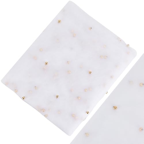 GORGECRAFT 160cm Breiter Weißer Tüllstoff Mit Goldenen Perlen Und Nieten 2 Yards Weiches Spitzennetz Tischdecke Tüll Für Brautkleider Brautschleier Herstellung von Hintergrunddekorationen DIY Nähen GORGECRAFT 160cm Breiter Weißer Tüllstoff Mit Goldenen Perlen Und Nieten 2 Yards Weiches Spitzennetz Tischdecke Tüll Für Brautkleider Brautschleier Herstellung von Hintergrunddekorationen DIY Nähen von GORGECRAFT