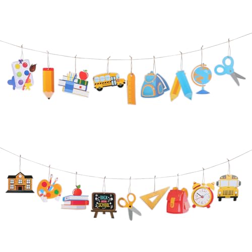 GORGECRAFT 18Stk Willkommen Zurück In Der Schule-Banner Schulbus Tasche Bücher Bleistifte Willkommensparty Wandhintergrund Mit Jutekordel Für Schultag Vorschulklassenzimmer Hängende Dekoration GORGECRAFT 18Stk Willkommen Zurück In Der Schule-Banner Schulbus Tasche Bücher Bleistifte Willkommensparty Wandhintergrund Mit Jutekordel Für Schultag Vorschulklassenzimmer Hängende Dekoration von GORGECRAFT