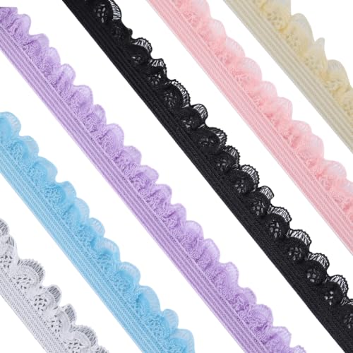 GORGECRAFT 18m 6 Farben Elastischer Spitzenbesatz 3m/rolle 14mm Breit Stretchband Dessous-Kantenbesatz Blumenmuster Gehäkeltes Gurtband Heimwerker Nähen Kleidung Geschenkverpackung Hochzeitsbedarf GORGECRAFT 18m 6 Farben Elastischer Spitzenbesatz 3m/rolle 14mm Breit Stretchband Dessous-Kantenbesatz Blumenmuster Gehäkeltes Gurtband Heimwerker Nähen Kleidung Geschenkverpackung Hochzeitsbedarf von GORGECRAFT