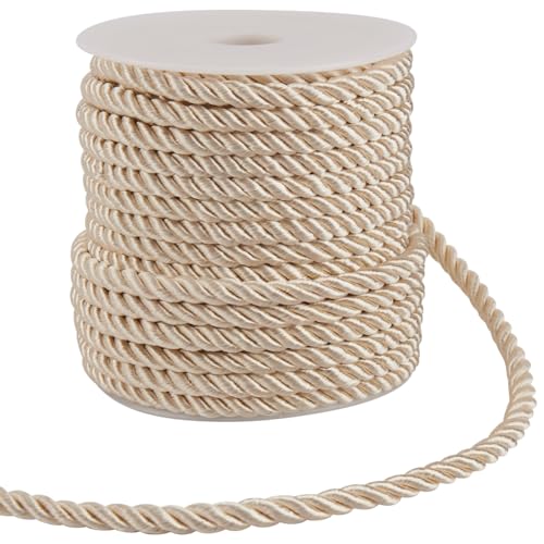 GORGECRAFT 18m Dekorative Zwirbelkordel 6mm Polyester-Zwirn Geflochtene Kordel Faden Band Für Heimdekoration Vorhang Raffhalter Polsterung Ehrenkordel Nähen Basteln Beige GORGECRAFT 18m Dekorative Zwirbelkordel 6mm Polyester-Zwirn Geflochtene Kordel Faden Band Für Heimdekoration Vorhang Raffhalter Polsterung Ehrenkordel Nähen Basteln Beige von GORGECRAFT