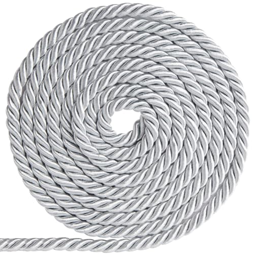 GORGECRAFT 18m Lange Zierkordel 8mm Polyester-Zierschnur Dekoratives Geflochtenes Seil Fadenband Für Heimdekoration Vorhang-Raffhalter Polsterzubehör Nähen Basteln Silber GORGECRAFT 18m Lange Zierkordel 8mm Polyester-Zierschnur Dekoratives Geflochtenes Seil Fadenband Für Heimdekoration Vorhang-Raffhalter Polsterzubehör Nähen Basteln Silber von GORGECRAFT