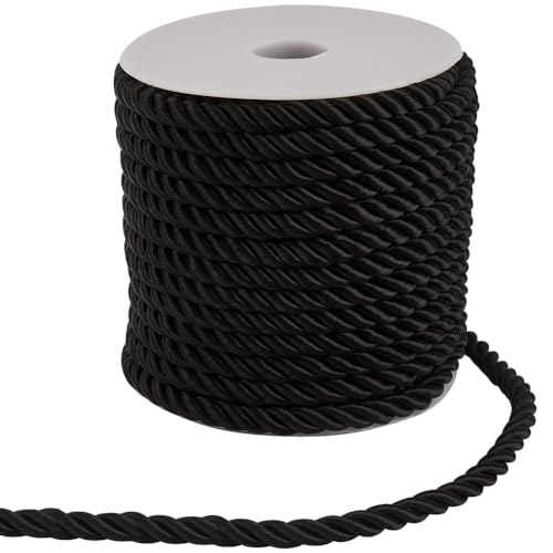 GORGECRAFT 18m Zierkordel 6mm Polyester-Zwirn Dekorative Geflochtene Kordel Faden Band Für Heimdekoration Vorhang Raffhalter Polsterung Ehrenkordel Nähen Basteln Schwarz GORGECRAFT 18m Zierkordel 6mm Polyester-Zwirn Dekorative Geflochtene Kordel Faden Band Für Heimdekoration Vorhang Raffhalter Polsterung Ehrenkordel Nähen Basteln Schwarz von GORGECRAFT