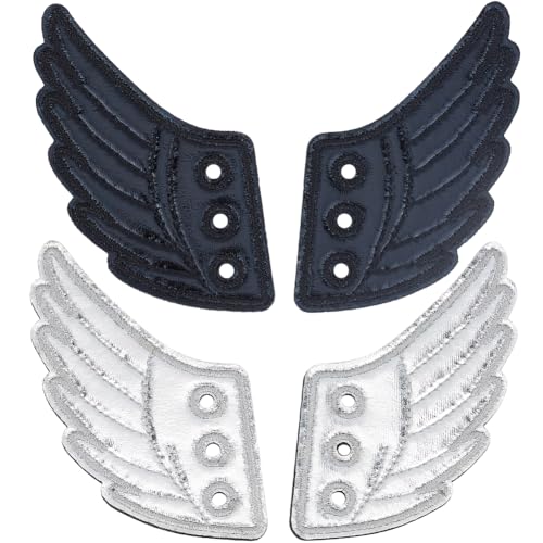 GORGECRAFT 2 Paar Schuhflügel-Anhänger Silberfarbene Und Schwarze Schuhflügel Glänzende Anhänger Attraktives Engelstuch Mit Filzschuh-Dekorationen Spitze In Flügeln Engel Für Täglichen Sneaker GORGECRAFT 2 Paar Schuhflügel-Anhänger Silberfarbene Und Schwarze Schuhflügel Glänzende Anhänger Attraktives Engelstuch Mit Filzschuh-Dekorationen Spitze In Flügeln Engel Für Täglichen Sneaker von GORGECRAFT