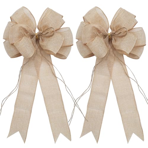 GORGECRAFT 2 Packung Große Schleifen Aus Sackleinen Juteseil Bauernhaus-Kranzschleife Basteln Verpacken Baumspitze Weihnachten Hochzeit Feiertag Geburtstag Party Zuhause Boho-Dekoration 47.5x28.2cm GORGECRAFT 2 Packung Große Schleifen Aus Sackleinen Juteseil Bauernhaus-Kranzschleife Basteln Verpacken Baumspitze Weihnachten Hochzeit Feiertag Geburtstag Party Zuhause Boho-Dekoration 47.5x28.2cm von GORGECRAFT