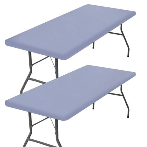 GORGECRAFT 2 Packung Rechteckige Tischdecke Wasserdicht Elastisch Für Terrasse Und Picknick Passend Für 6 Fuß Große Klapptische Abwischbare Polyester Tischdecke Für Drinnen Und Draußen Camping (Grau) GORGECRAFT 2 Packung Rechteckige Tischdecke Wasserdicht Elastisch Für Terrasse Und Picknick Passend Für 6 Fuß Große Klapptische Abwischbare Polyester Tischdecke Für Drinnen Und Draußen Camping (Grau) von GORGECRAFT