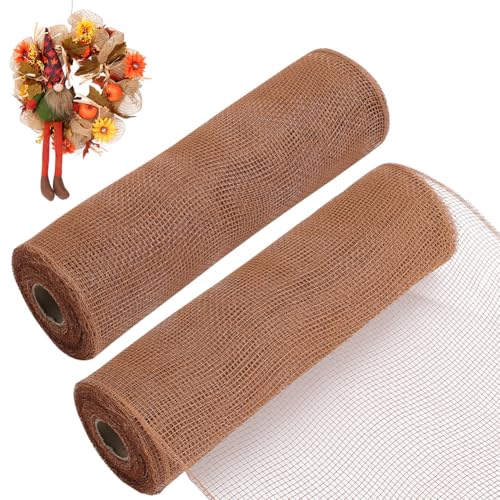 GORGECRAFT 2 Rolle Deko Netzband 10 Yards 26cm Herbst Deko Kranz Netzbandrolle Für Blumenkränze Girlanden Hochzeitsbäume Halloween Partys Geschenkkörbe Dekorationszubehör Dunkle Goldrute GORGECRAFT 2 Rolle Deko Netzband 10 Yards 26cm Herbst Deko Kranz Netzbandrolle Für Blumenkränze Girlanden Hochzeitsbäume Halloween Partys Geschenkkörbe Dekorationszubehör Dunkle Goldrute von GORGECRAFT