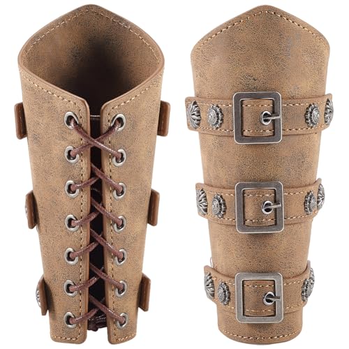GORGECRAFT 2 STK. Mittelalterliche Armschützer Mit Nieten Aus PU Lederband Olivgrün Kunstleder LARP Stulpen Vintage Renaissance Ritterarmschienen Handfesseln Armschienen Armband Cosplay Halloween GORGECRAFT 2 STK. Mittelalterliche Armschützer Mit Nieten Aus PU Lederband Olivgrün Kunstleder LARP Stulpen Vintage Renaissance Ritterarmschienen Handfesseln Armschienen Armband Cosplay Halloween von GORGECRAFT