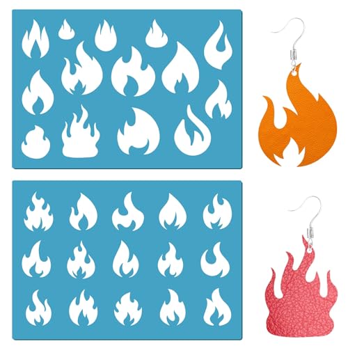 GORGECRAFT 2 Stile, Flammen-Schablone, Feuer, Airbrush, Flammen, Brennen, Blaze, Schablonen, wiederverwendbar, Acryl, Leder, Schmuckschablone zum Malen auf Wand, Stoff, Glas, Heimdekoration, Ohrringe GORGECRAFT 2 Stile, Flammen-Schablone, Feuer, Airbrush, Flammen, Brennen, Blaze, Schablonen, wiederverwendbar, Acryl, Leder, Schmuckschablone zum Malen auf Wand, Stoff, Glas, Heimdekoration, Ohrringe von GORGECRAFT