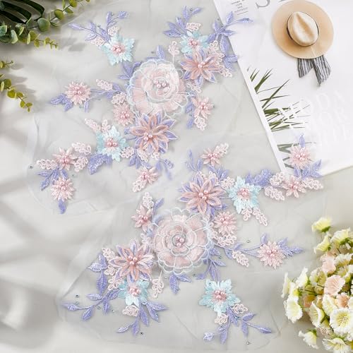 GORGECRAFT 2 Stück 3D Gestickte Blumenaufnäher Perlen Spitzenapplikation Zum Aufnähen Perlenaufnäher Stickerei Floraler Spitzenbesatz Stoff Für Hochzeitskleid Nähen Basteln Kleidung Mütze Jeans Kleidu GORGECRAFT 2 Stück 3D Gestickte Blumenaufnäher Perlen Spitzenapplikation Zum Aufnähen Perlenaufnäher Stickerei Floraler Spitzenbesatz Stoff Für Hochzeitskleid Nähen Basteln Kleidung Mütze Jeans Kleidu von GORGECRAFT