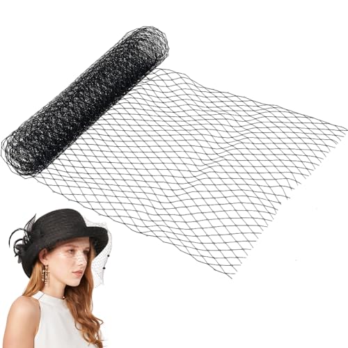 GORGECRAFT 2 Yards Schwarzer Schleiernetzstoff 25cm Breit Vogelkäfig Brautnetz Fascinator Millinery Französisches Organza-Rhombus-Stirnband Braut-Haarnetz Kopfschmuck Hut-Dekor Für Frauen Hochzeit GORGECRAFT 2 Yards Schwarzer Schleiernetzstoff 25cm Breit Vogelkäfig Brautnetz Fascinator Millinery Französisches Organza-Rhombus-Stirnband Braut-Haarnetz Kopfschmuck Hut-Dekor Für Frauen Hochzeit von GORGECRAFT