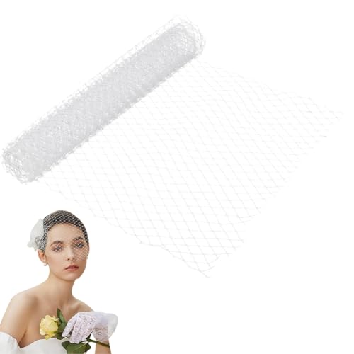 GORGECRAFT 2 Yards Vogelkäfig-Brautschleier Netzstoff 25cm Breit Französisches Organza-Rhombus-Stirnband Millinery-Brauthaarnetz Kopfschmuck Band Hutdekoration Für Frauen Hochzeit Teeparty Weiß GORGECRAFT 2 Yards Vogelkäfig-Brautschleier Netzstoff 25cm Breit Französisches Organza-Rhombus-Stirnband Millinery-Brauthaarnetz Kopfschmuck Band Hutdekoration Für Frauen Hochzeit Teeparty Weiß von GORGECRAFT