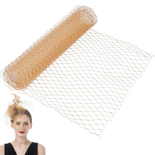 GORGECRAFT 2 Yards Vogelkäfig-Brautschleier Netzstoff 25cm Breit Französisches Organza-Rhombus-Stirnband Millinery-Brauthaarnetz Kopfschmuck Hutdekoration Für Frauen Und Mädchen Hochzeit Teeparty GORGECRAFT 2 Yards Vogelkäfig-Brautschleier Netzstoff 25cm Breit Französisches Organza-Rhombus-Stirnband Millinery-Brauthaarnetz Kopfschmuck Hutdekoration Für Frauen Und Mädchen Hochzeit Teeparty von GORGECRAFT