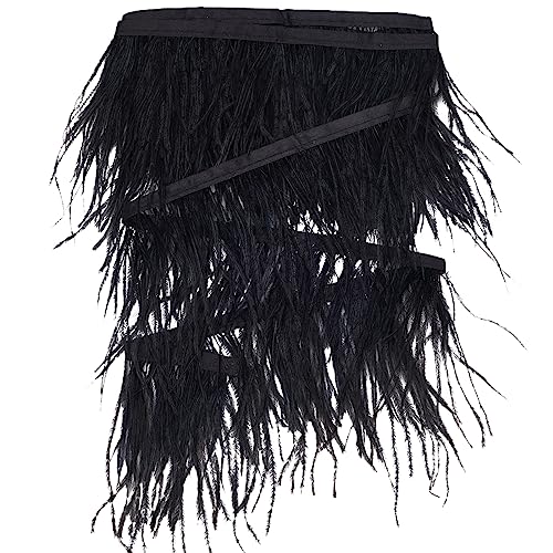 GORGECRAFT 2 m Schwarzer Straußenfederbesatz Fransen 10-15 cm Breit Bastelfedern Mit Satinband Ornament-Zubehör Für DIY-Kleid Nähen Kleidung Zubehör Kostüme Dekoration GORGECRAFT 2 m Schwarzer Straußenfederbesatz Fransen 10-15 cm Breit Bastelfedern Mit Satinband Ornament-Zubehör Für DIY-Kleid Nähen Kleidung Zubehör Kostüme Dekoration von GORGECRAFT