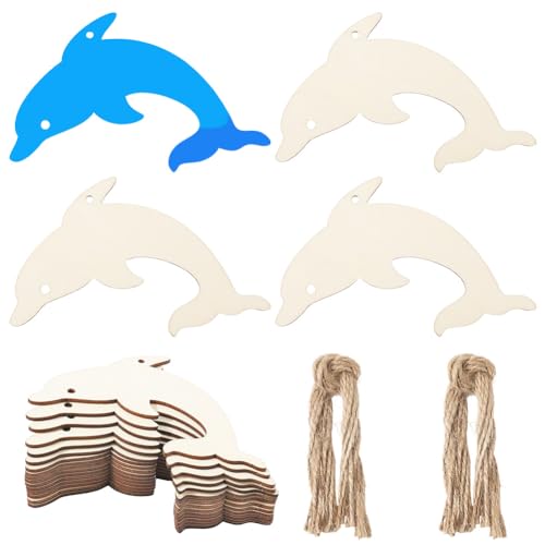 GORGECRAFT 20 Stück Delfin Holzausschnitt Blanko 8x9cm Unlackierte Holzscheiben Geschenkanhänger Aus Holz Hängende Ornamente Mit Loch Hanfseile Für Heimwerker Sommer Strand Und Seethema Hochzeitsfe GORGECRAFT 20 Stück Delfin Holzausschnitt Blanko 8x9cm Unlackierte Holzscheiben Geschenkanhänger Aus Holz Hängende Ornamente Mit Loch Hanfseile Für Heimwerker Sommer Strand Und Seethema Hochzeitsfe von GORGECRAFT
