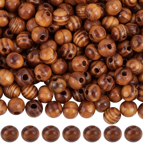GORGECRAFT 200 Stück 10mm Natürliche Holzperlen Kleine BurlyWood Perlen Mit 2mm Loch Runde Holzperlen Lose Abstandsperlen Aus Holz Für Heimwerkerarbeiten Makramee Armbänder Halsketten Haarschmuckherst von GORGECRAFT