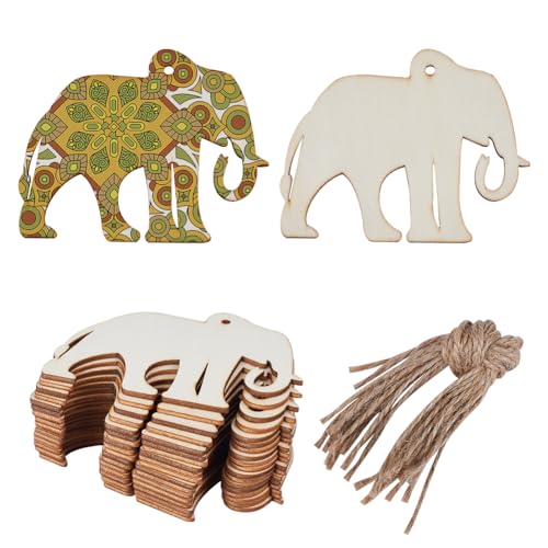 GORGECRAFT 20Stk Holz-Weihnachtsanhänger Elefanten-Holzausschnitt-Anhänger 7.9x10cm Unlackierte Holz-Hängescheiben Ornament-Sets Mit Lochseilen Zum Basteln Weihnachten Geburtstag Party Dekoration GORGECRAFT 20Stk Holz-Weihnachtsanhänger Elefanten-Holzausschnitt-Anhänger 7.9x10cm Unlackierte Holz-Hängescheiben Ornament-Sets Mit Lochseilen Zum Basteln Weihnachten Geburtstag Party Dekoration von GORGECRAFT