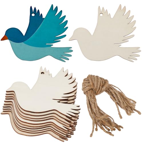 GORGECRAFT 20Stk Kleine Unlackierte Holzvögel Holzausschnitte Ornamente Friedenstaube Hängende Vogeldekorscheiben Schilder Blanko Mit Loch Hanfseil Für Hochzeit Geburtstag Weihnachten Party Dekor GORGECRAFT 20Stk Kleine Unlackierte Holzvögel Holzausschnitte Ornamente Friedenstaube Hängende Vogeldekorscheiben Schilder Blanko Mit Loch Hanfseil Für Hochzeit Geburtstag Weihnachten Party Dekor von GORGECRAFT