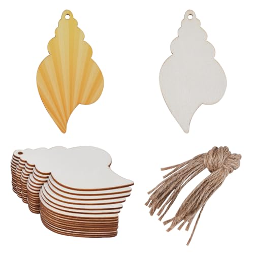 GORGECRAFT 20Stk Muschel-Holzanhänger Unbehandelter 9.9x5.3cm Holzausschnitt Hängende Leere Holzscheiben Ornamente Anhänger Geschenkset Mit Bindfädenloch Zum Basteln Weihnachten Urlaub Hochzeit GORGECRAFT 20Stk Muschel-Holzanhänger Unbehandelter 9.9x5.3cm Holzausschnitt Hängende Leere Holzscheiben Ornamente Anhänger Geschenkset Mit Bindfädenloch Zum Basteln Weihnachten Urlaub Hochzeit von GORGECRAFT
