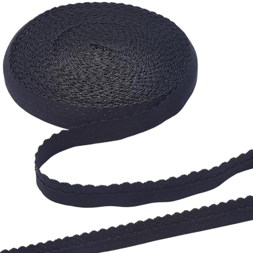 GORGECRAFT 20m Umklappbares Elastisches Band 1.9cm Breit Schwarzes Gewelltes Stretch-Randband Dessous-Besatz Gehäkeltes Gurtband Auf Rolle Für Heimwerker Näharbeiten Kleidung Geschenkverpackungen GORGECRAFT 20m Umklappbares Elastisches Band 1.9cm Breit Schwarzes Gewelltes Stretch-Randband Dessous-Besatz Gehäkeltes Gurtband Auf Rolle Für Heimwerker Näharbeiten Kleidung Geschenkverpackungen von GORGECRAFT