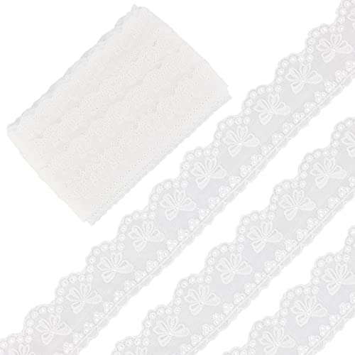 GORGECRAFT 22 Yard Weißer Baumwoll-Spitzenbesatz Bowknot Stickerei Spitzenband 1-5/8" Breite Ösen Rüschen Nähen Borte Stoff Handwerk Für Kleider Kleidung Tasche Kleidung Hochzeit Dekorationen GORGECRAFT 22 Yard Weißer Baumwoll-Spitzenbesatz Bowknot Stickerei Spitzenband 1-5/8" Breite Ösen Rüschen Nähen Borte Stoff Handwerk Für Kleider Kleidung Tasche Kleidung Hochzeit Dekorationen von GORGECRAFT