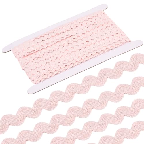 GORGECRAFT 22.9 m Elastischer Zackenlitzenbesatz Zum Nähen 10mm Zickzack Ritzel Rosa Zickzack Spitze Wellenband Wellenbiegefransen Spitzenbesatz S Förmiger Webstoff Für Heimwerker Basteln Hochzeitskle von GORGECRAFT