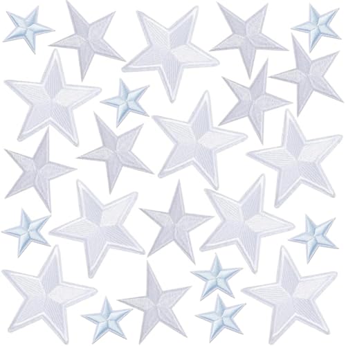 GORGECRAFT 24 Stück 3 Stile Stern Aufbügler Weiß Fünfzackig Bestickter Stoff Reparaturflicken Sterne Zum Aufnähen Applikation Zum Nähen von Kleidung Jacken Jeans Pullovern Hüten Schuhen Taschen Dekora GORGECRAFT 24 Stück 3 Stile Stern Aufbügler Weiß Fünfzackig Bestickter Stoff Reparaturflicken Sterne Zum Aufnähen Applikation Zum Nähen von Kleidung Jacken Jeans Pullovern Hüten Schuhen Taschen Dekora von GORGECRAFT