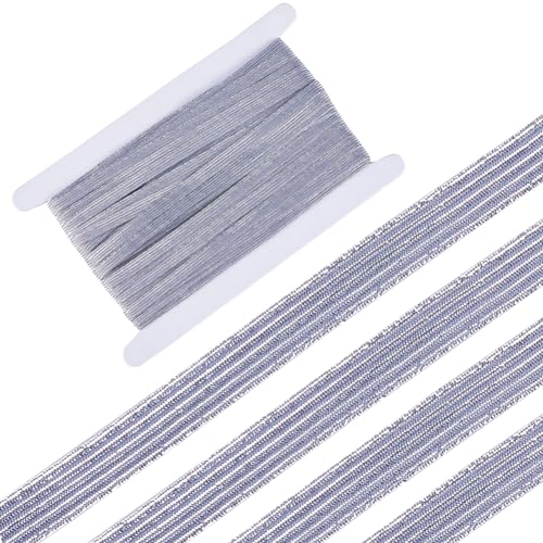 GORGECRAFT 24 Yards Hellgraues Gummiband 8mm Glitzer-Metallic-Band Flaches Elastisches Band Geflochtenes Stretchband Elastizität Gestricktes Gummiband Gurtband Bekleidungszubehör Zum Basteln GORGECRAFT 24 Yards Hellgraues Gummiband 8mm Glitzer-Metallic-Band Flaches Elastisches Band Geflochtenes Stretchband Elastizität Gestricktes Gummiband Gurtband Bekleidungszubehör Zum Basteln von GORGECRAFT