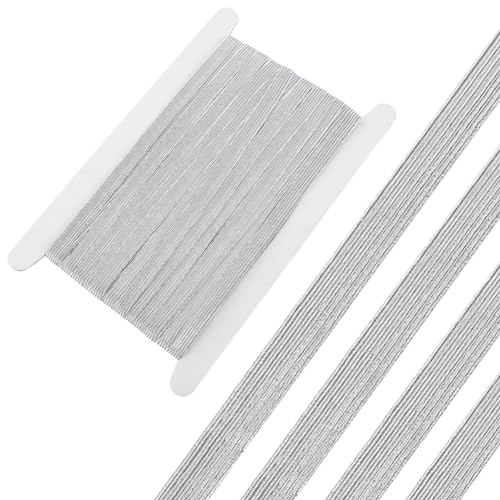 GORGECRAFT 24 Yards Silbernes Gummiband 10mm Breit Glitzerndes Metallband Flaches Elastisches Band Geflochtenes Stretchband Elastizität Gestricktes Gummiband Gurtband Bekleidungszubehör Nähen Basteln GORGECRAFT 24 Yards Silbernes Gummiband 10mm Breit Glitzerndes Metallband Flaches Elastisches Band Geflochtenes Stretchband Elastizität Gestricktes Gummiband Gurtband Bekleidungszubehör Nähen Basteln von GORGECRAFT